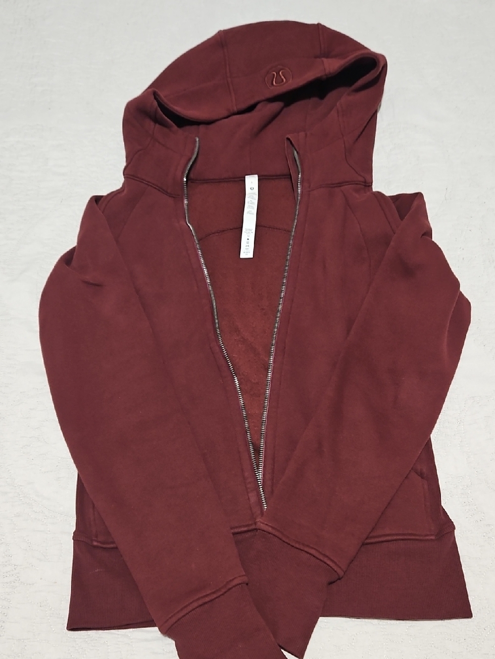 Lululemon Maroon/Burgundy Full-Zip Scuba Hoodie Jacket